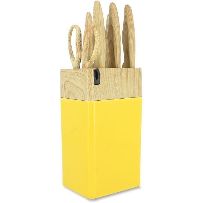 Menastyl 5041062 Bloque de cuchillos de 6 piezas, Hoja de cerámica, Polipropileno, Azafrán 0 Menastyl 5041062 Bloque de cuchillos de 6 piezas, Hoja de cerámica, Polipropileno, Azafrán 0