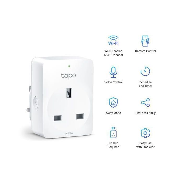 Tapo P100 Mini Enchufe Inteligente Wi-Fi 2.4 GHz Control Remoto y Voz (Pack 2) 7 Tapo P100 Mini Enchufe Inteligente Wi-Fi 2.4 GHz Control Remoto y Voz (Pack 2) 7