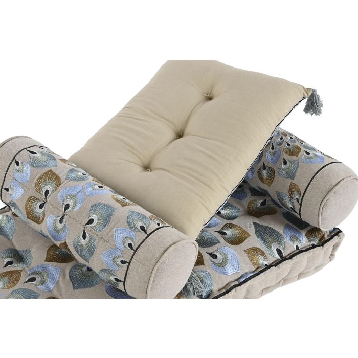 DKD Home Decor Sillon Azul Beige 55 x 18 x 90 cm Set de 4 4