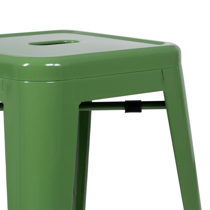 Taburete Verde Metal Dallas Industrial 42 X 42 X 61,20 cm