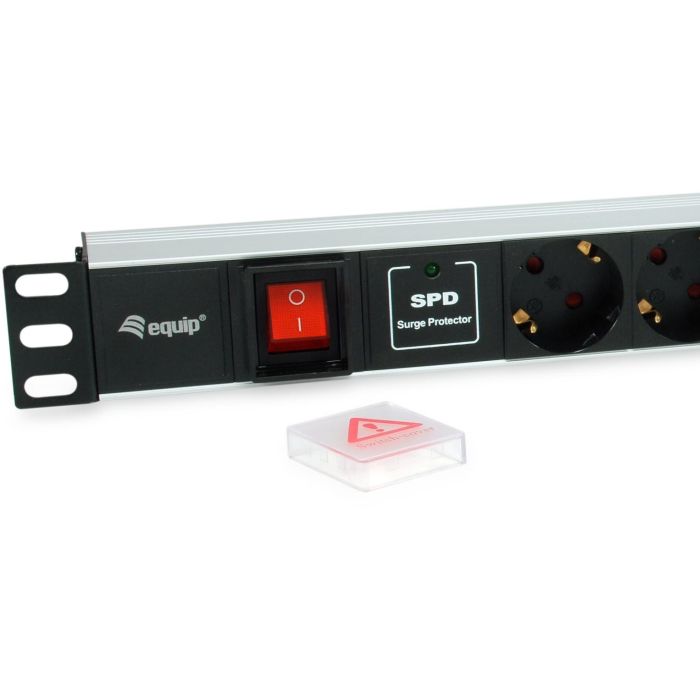 EQUIP Regleta de 19" (1U) 7 enchufes con protección de sobretensión y 2 conectores Tipo F, referencia 333309 2