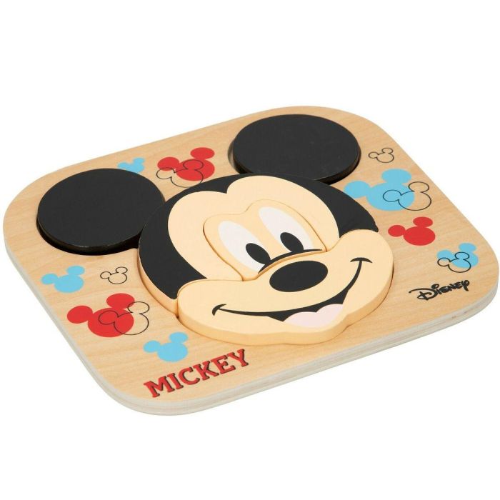 Puzzle Infantil de Madera Disney Mickey Mouse + 12 Meses 6 Piezas (12 Unidades) 6