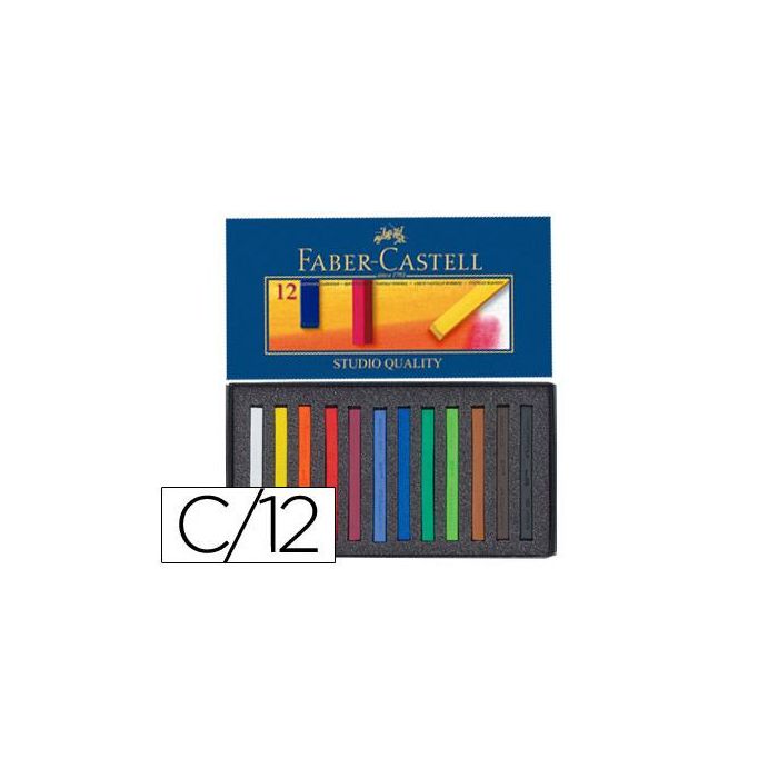 Tiza Pastel Faber Castell Estuche Carton De 12 Unidades Colores Surtidos