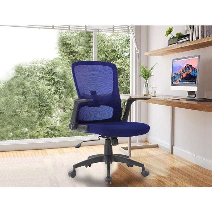 Silla Giratoria Q-Connect Base Metal Regulable En Altura 910+75 mm Alto 610 mm Ancho 550 mm Profundidad Azul 2