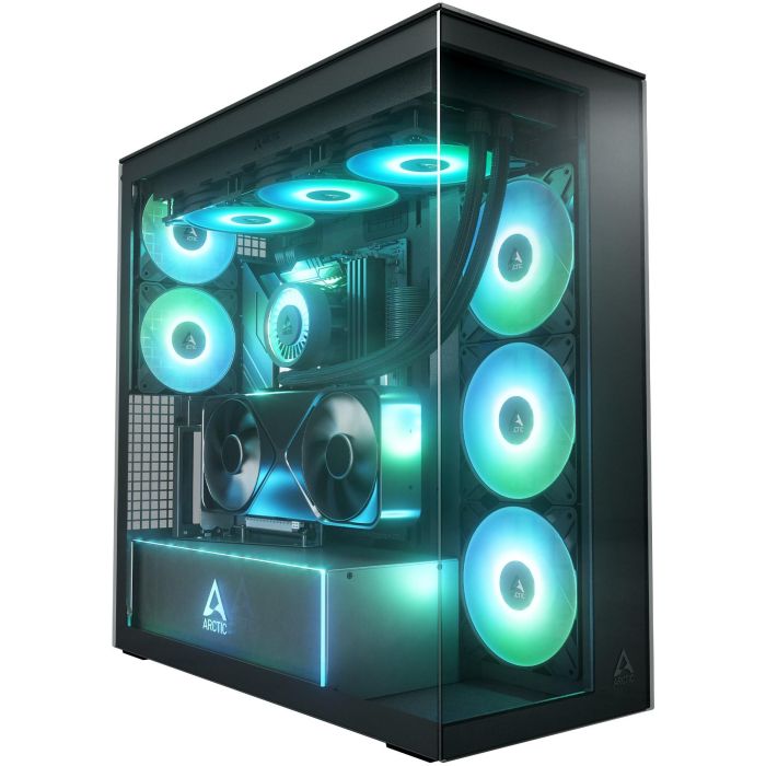 Arctic Cooling Arctic Xtender (Black) - Caja PC con ventana 'mirror black' y soporte vertical para GPU 0 Arctic Cooling Arctic Xtender (Black) - Caja PC con ventana 'mirror black' y soporte vertical para GPU 0