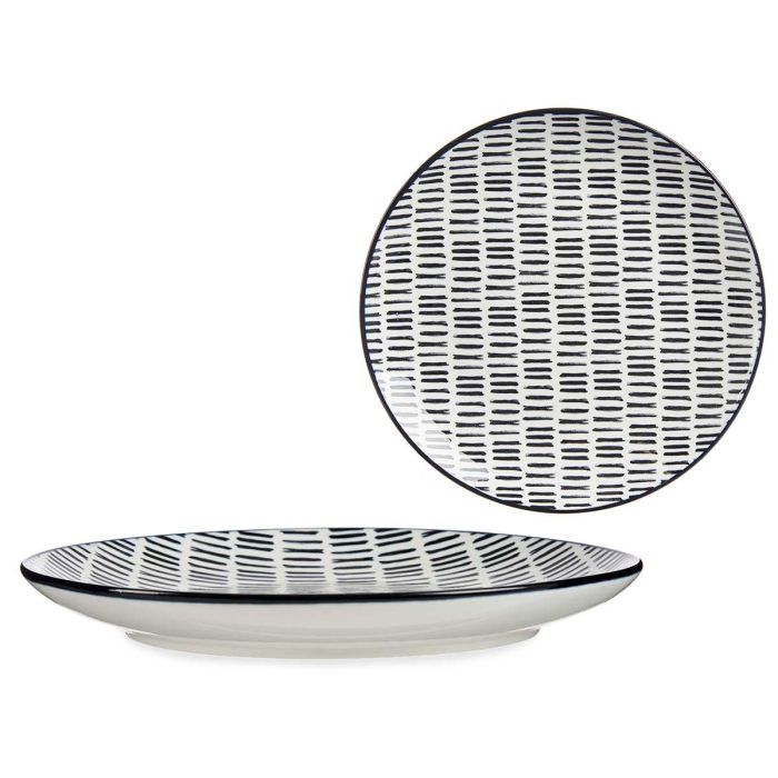 Plato Llano 24Cm Dibujo Lineas Negro Vessia (24 Unidades) Plato Llano 24Cm Dibujo Lineas Negro Vessia (24 Unidades)