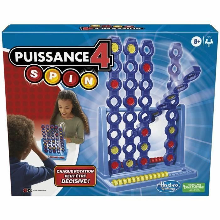 Hasbro HAS5010994169213 Power 4 Spin Juego de Mesa con parrilla giratoria, para 2 Jugadores, A partir de 8 Años