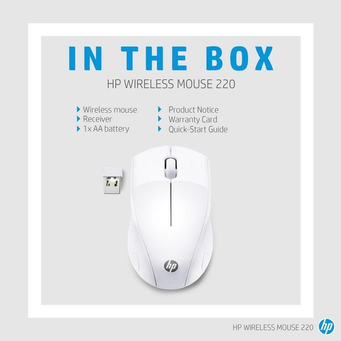 HP 220 Ratón Inalámbrico Ambidextro, Tamaño Viaje, Larga Batería, Blanco Nieve 4