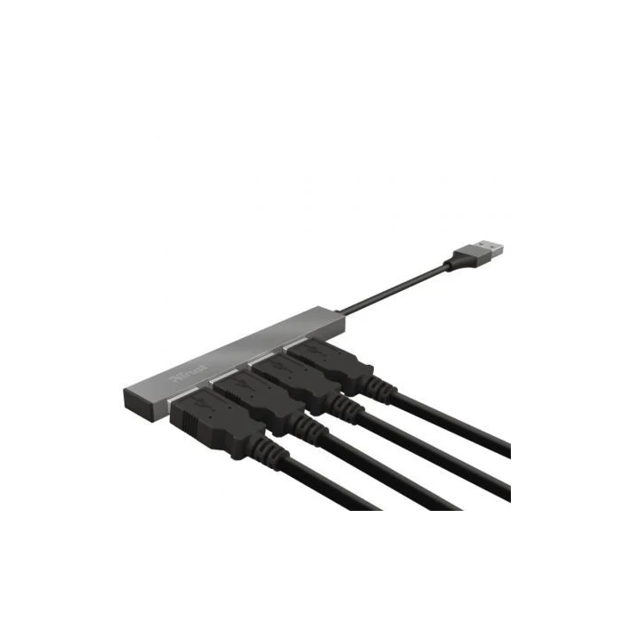 Trust Hub USB 2.0 Halyx 4 Puertos Gris con Cable 10cm N. Art. 23786 2