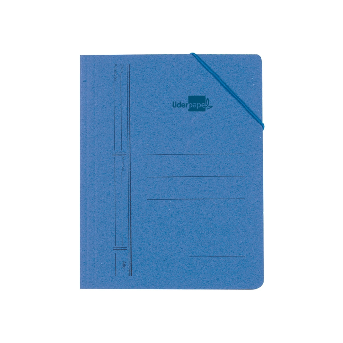 Liderpapel Carpeta Gomas Folio Bolsa Cartón Pintado Azul 215 mm x 315 mm 1