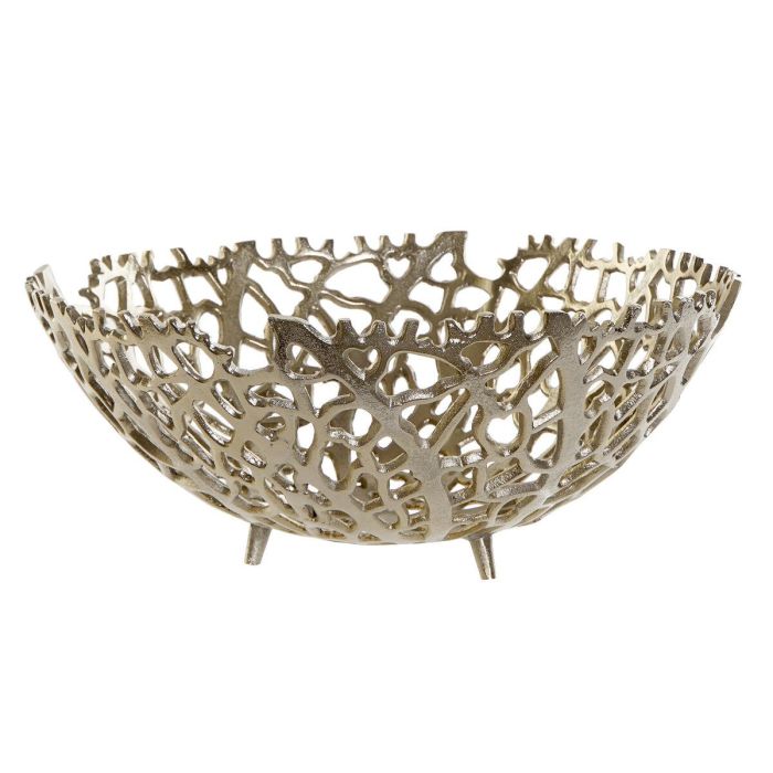 DKD Home Decor Centro de Mesa Moderno Dorado de Aluminio 34 x 12 x 34 cm