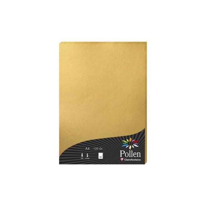 Papel Clairefontaine Pollen A4 120G 50H Dorado