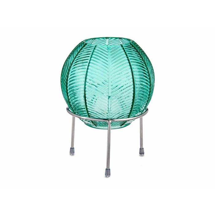 Giftdecor Jarron Bola Cristal Azul Base Metal Plata 14.5x19.5x14.5 cm (Set de 8) 1