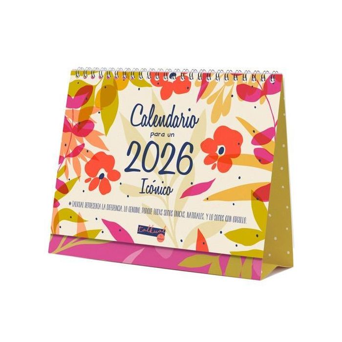 Finocam Calendario de Sobremesa S-210x150 mm Talkual Icónico 2026 - Espacio para Escribir y Pegatinas