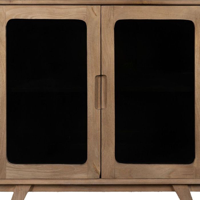 Mueble Auxiliar BURNIE Negro Natural Cristal Madera de mango 81 x 41 x 83 cm