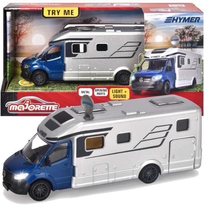 Majorette MAJ1691062038070 Autocaravana Mercedes 19 cm con Luz y Sonido, Puertas Abribles Majorette MAJ1691062038070 Autocaravana Mercedes 19 cm con Luz y Sonido, Puertas Abribles