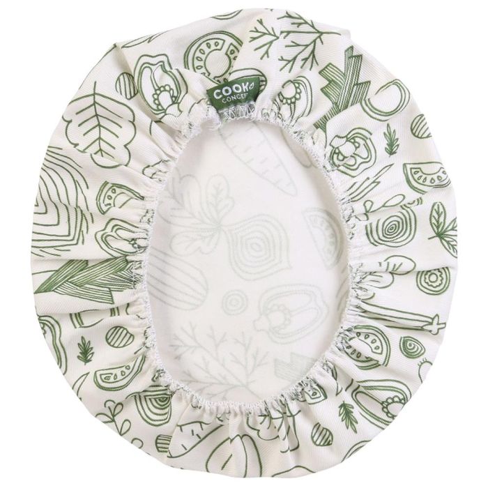 Cook Concept Juego 3 Tapas Reutilizables Tela Algodón Lavables Ilustradas Ø15.5 Ø18.5 Ø21 cm 1