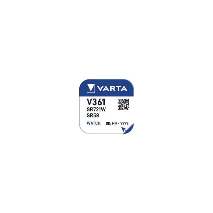 Varta Pila Botón V361 Óxido de Plata 1.55V Ø7.9x2.1mm Blister 1