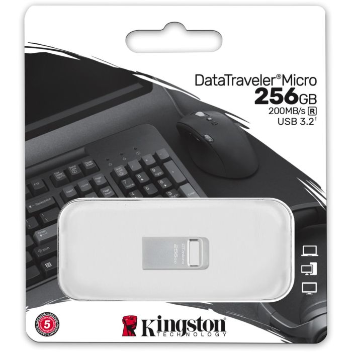 Kingston DTMC3G2/256GB Pendrive DataTraveler Micro 256GB USB 3.2 Gen 1 de 200MB/s Lectura - Diseño Ultrapequeño Metálico 6 Kingston DTMC3G2/256GB Pendrive DataTraveler Micro 256GB USB 3.2 Gen 1 de 200MB/s Lectura - Diseño Ultrapequeño Metálico 6