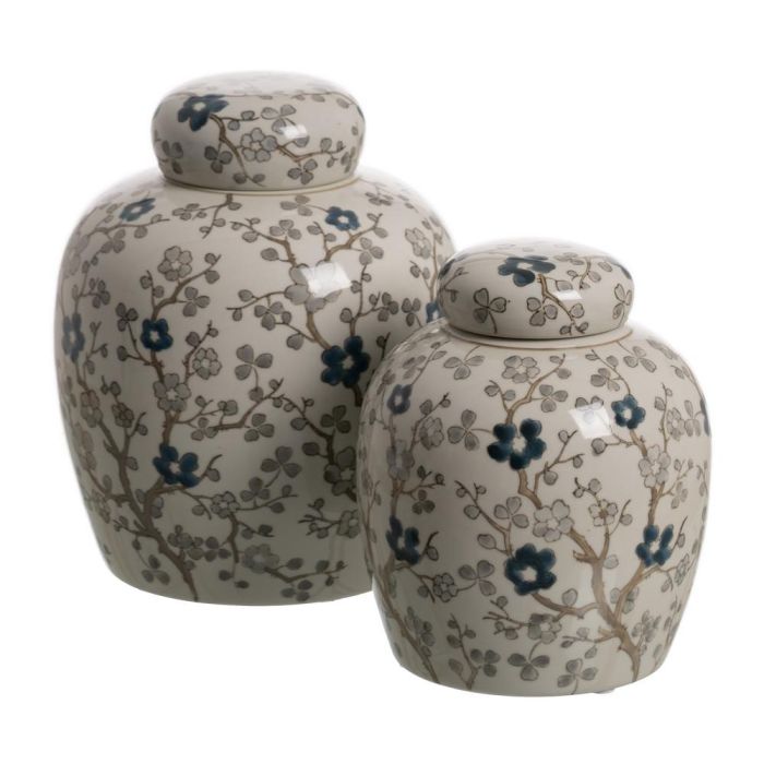 Tibor Blanco-Gris Porcelana Decoración 17 X 17 X 19 cm