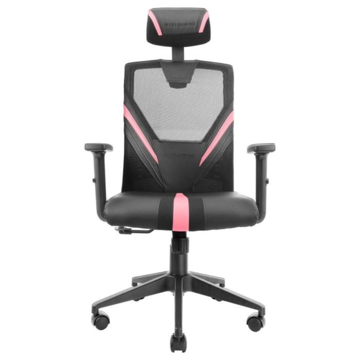 Mars Gaming Silla Ergonómica MGC-ERGO Negra. Malla Transpirable, Soporte Ajustable Cervical + Lumbar + Reposabrazos. Silla Gaming Premium. 1