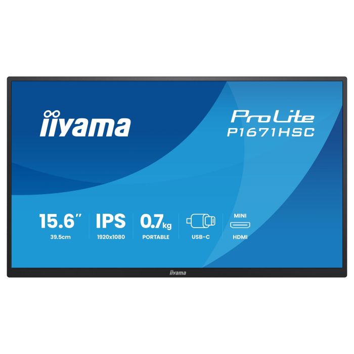iiyama P1671HSC-B1 Monitor 15.6" Full HD IPS 1920x1080, 3ms, HDMI, 2x USB-C 1 iiyama P1671HSC-B1 Monitor 15.6" Full HD IPS 1920x1080, 3ms, HDMI, 2x USB-C 1
