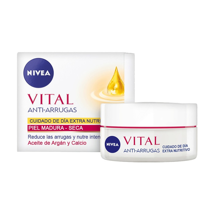 Nívea Cream Vital Antiarrugas Con Aceite De Argan Y Calcio 50 mL