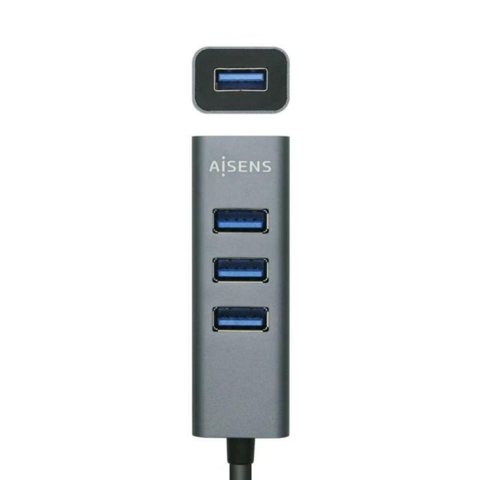 AISENS HUB USB 3.1 USB-C, USB-C/M-4xTIPO A/H, GRIS, 15cm 2 AISENS HUB USB 3.1 USB-C, USB-C/M-4xTIPO A/H, GRIS, 15cm 2
