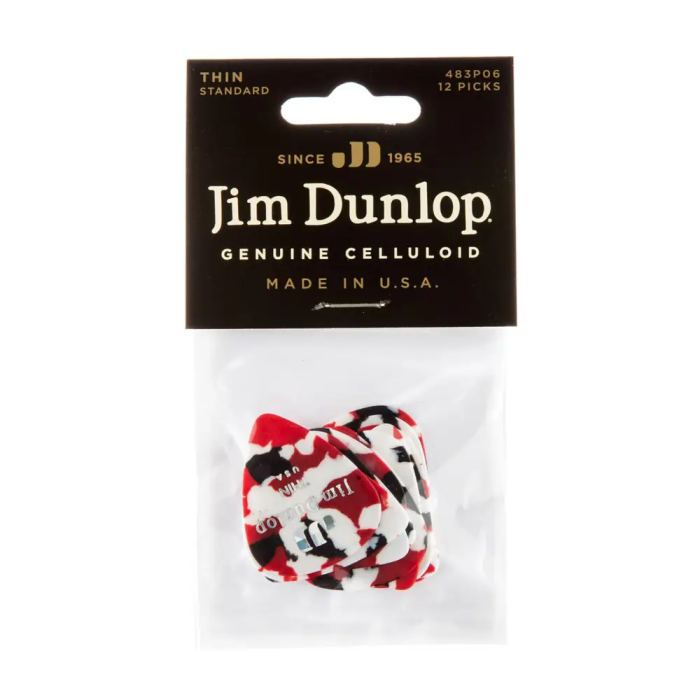DUNLOP Pack 12 Púas Genuine Celluloid Confetti - Thin 3