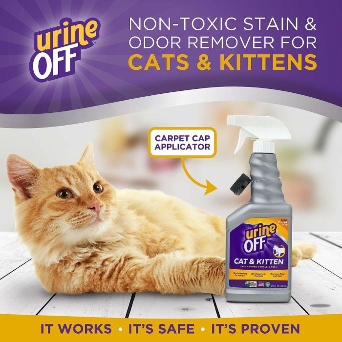 Urine Off Espray Eliminador de Manchas y Olores de Orina para Gatos y Gatitos - Ecológico, Inodoro, Previene Marcaje 500 ml 6