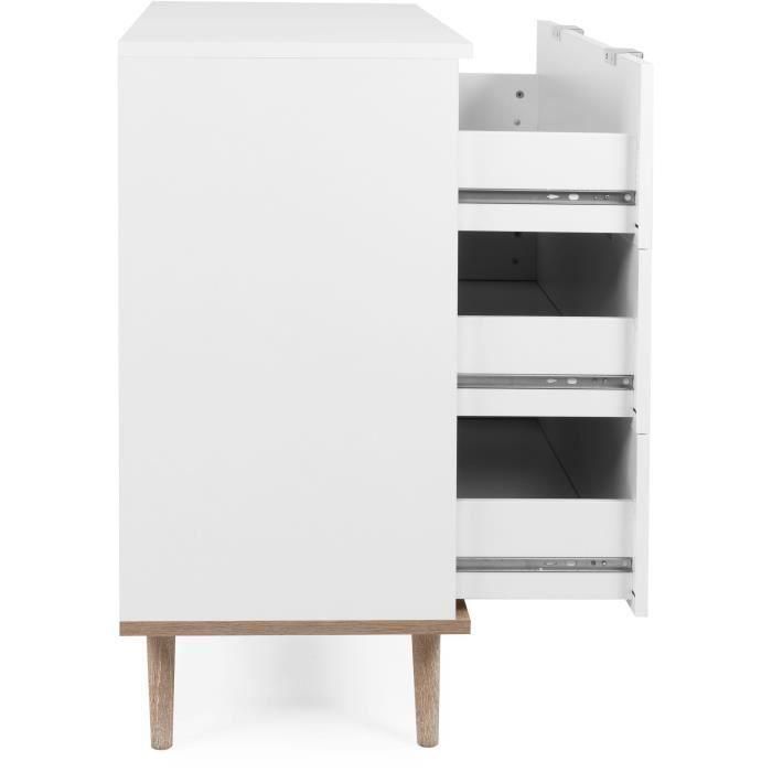 Göteborg Cofras de cajones - 3 cajones - Decoración de roble de Sonoma blanco - Escandinavo - L 79.8 x D 40 x H 86.5 cm 5 Göteborg Cofras de cajones - 3 cajones - Decoración de roble de Sonoma blanco - Escandinavo - L 79.8 x D 40 x H 86.5 cm 5