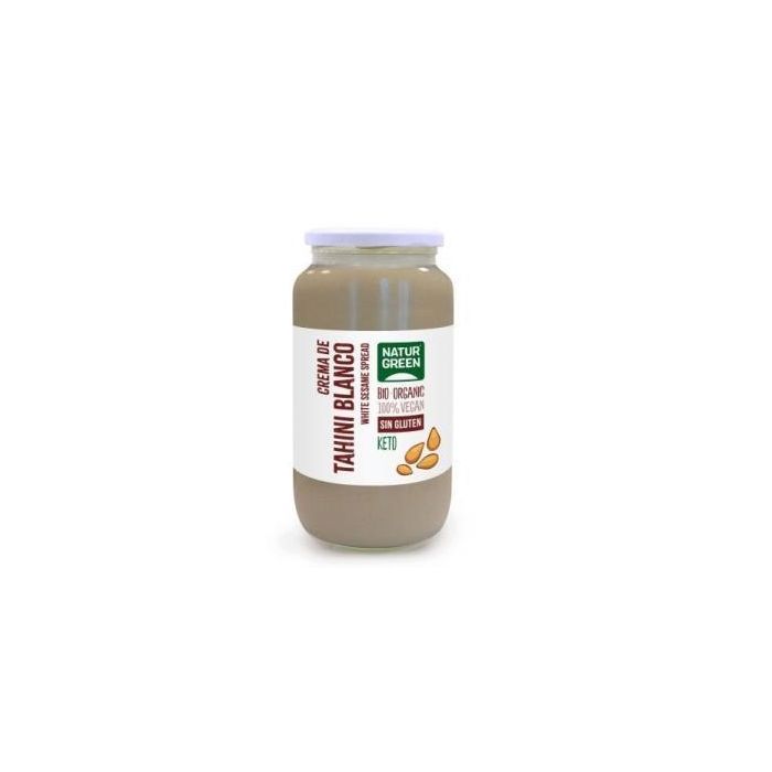 NATURGREEN Tahin Blanco Crudo Bio 800g – 100% Sésamo Descascarillado Ecológico, Sin Gluten y Sin Lactosa