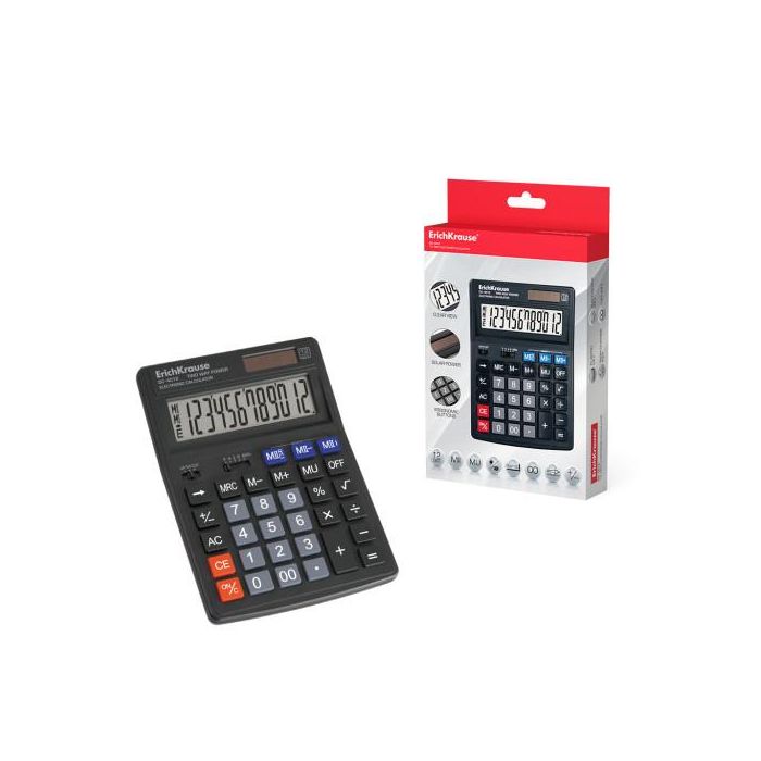 ERICH KRAUSE DC-4512N Calculadora de Escritorio Básica Negra 0 ERICH KRAUSE DC-4512N Calculadora de Escritorio Básica Negra 0