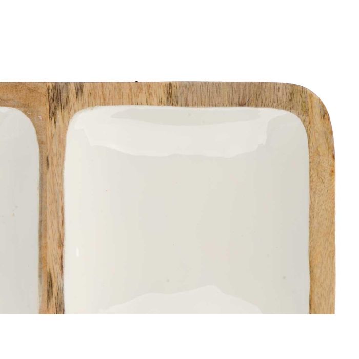 Bandeja Cuadrada 4 Espacios Madera Mango Blanco Giftdecor 29X3CM (6 Unidades) 3 Bandeja Cuadrada 4 Espacios Madera Mango Blanco Giftdecor 29X3CM (6 Unidades) 3