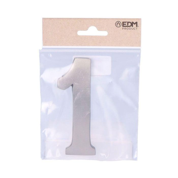 Edm Número 1 Niquel Mate 10cm Fijación Invisible Edm Número 1 Niquel Mate 10cm Fijación Invisible