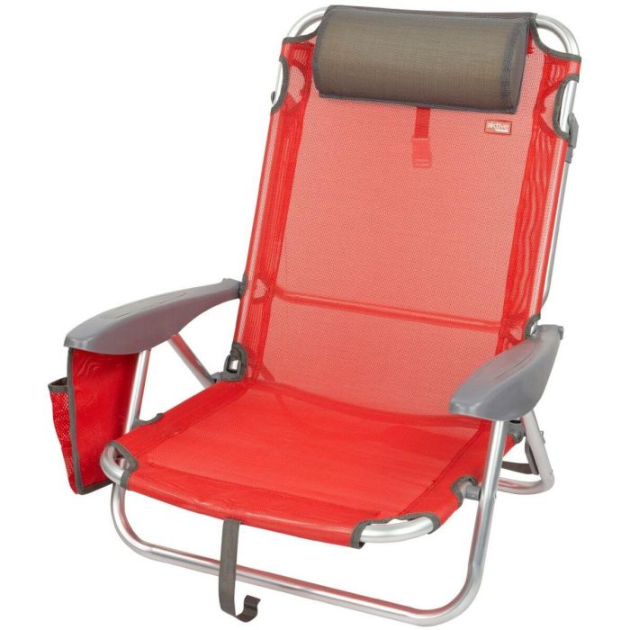 Silla Plegable con Reposacabezas Aktive Menorca Rojo 51 x 76 x 45 cm (2 Unidades) 4 Silla Plegable con Reposacabezas Aktive Menorca Rojo 51 x 76 x 45 cm (2 Unidades) 4
