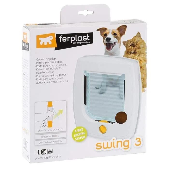 Ferplast Puerta Swing 3 Basic Marron para Gatos y Perros Pequeños 1