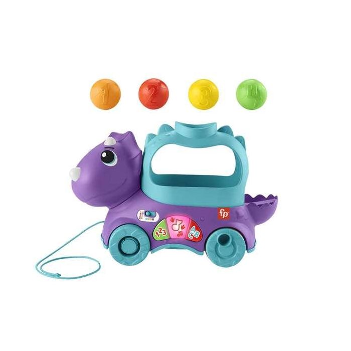 Dinosaurio de juguete arrastre fisher-price. con luces y sonidos. incluye bolas 1 Dinosaurio de juguete arrastre fisher-price. con luces y sonidos. incluye bolas 1