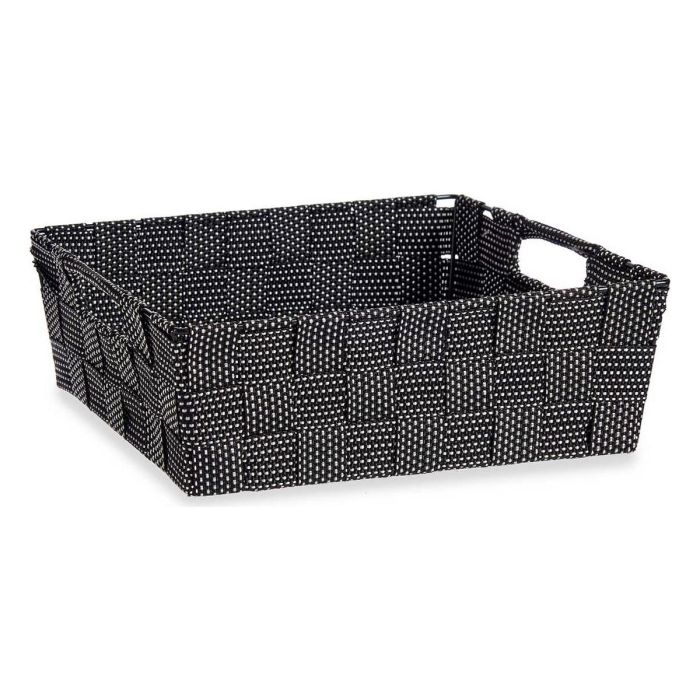 Cesta de Tela Rectangular Kipit 23 cm Negro - 3L, Poliéster (48 Unidades) Cesta de Tela Rectangular Kipit 23 cm Negro - 3L, Poliéster (48 Unidades)