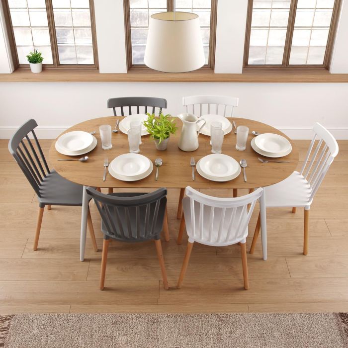 Mesa Extensible Doinyo Blanca Versa 80x75 cm, Madera MDF y Metal 1 Mesa Extensible Doinyo Blanca Versa 80x75 cm, Madera MDF y Metal 1