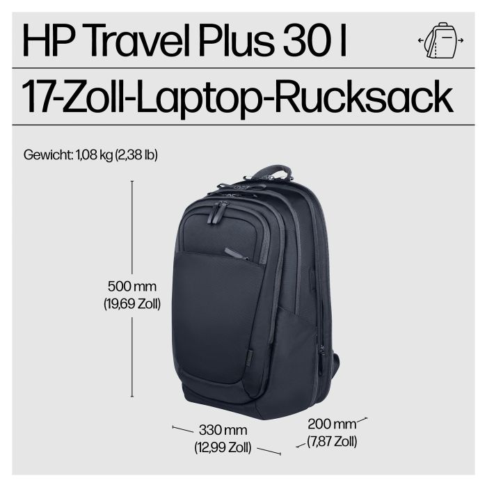 HP Mochila para Portátil Travel Plus 30L 17-inch 7 HP Mochila para Portátil Travel Plus 30L 17-inch 7