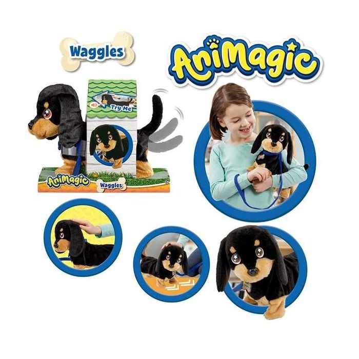 Bizak Waggles Mi Perrito Salchicha 64559091 Peluche Interactivo que camina, ladra y mueve la cola con correa incluida 17
