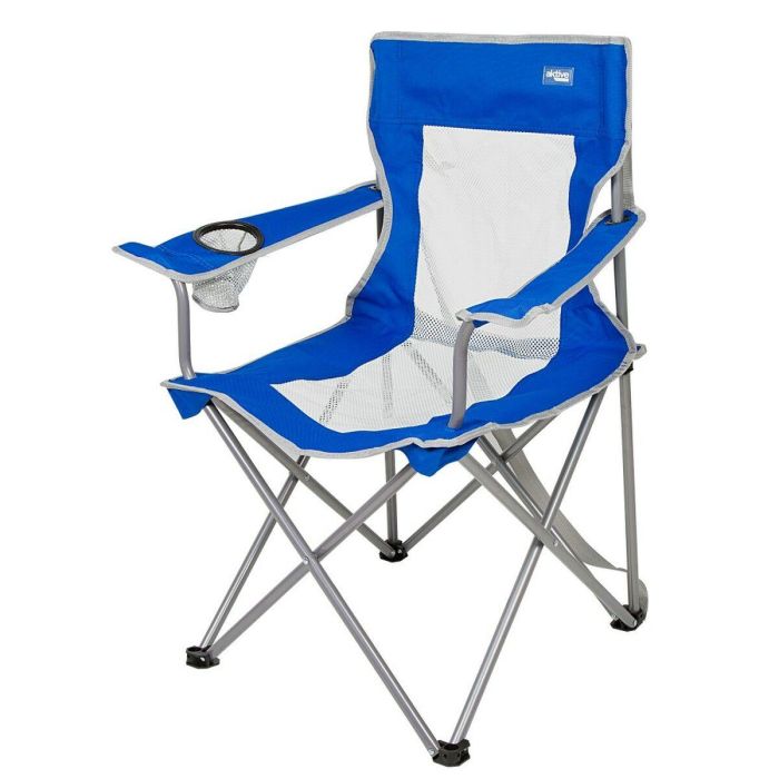 Silla de Camping Plegable Aktive Azul Gris 46 x 82 x 46 cm (4 Unidades) 6