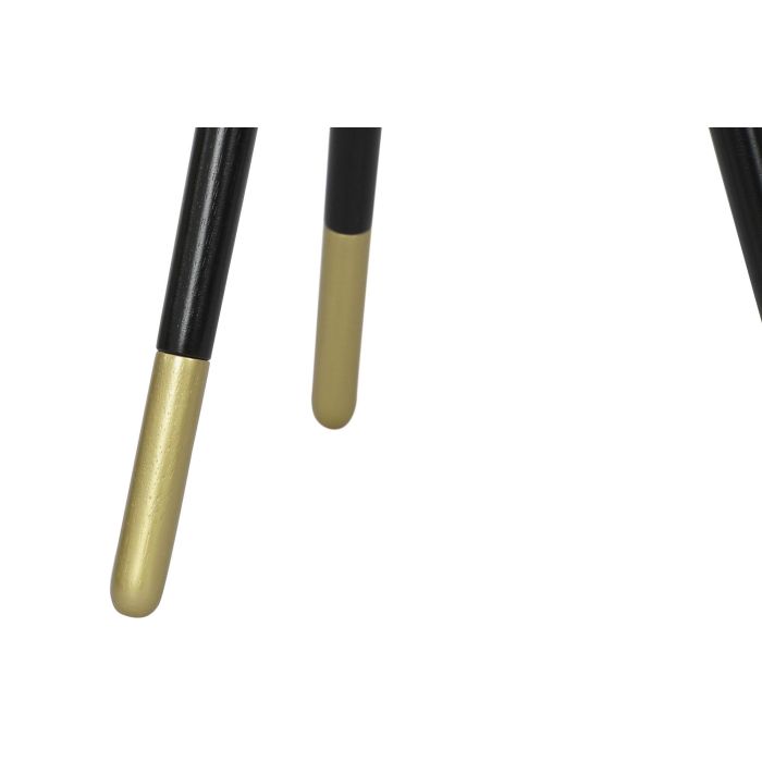 DKD Home Decor Mesita Auxiliar Glam Dorado Negro Acero Espejo 42.5 x 42.5 x 48 cm 2