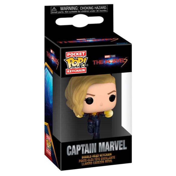 FUNKO Pop! Llavero Pocket Marvel Captain Marvel (Capitana Marvel) de The Marvels