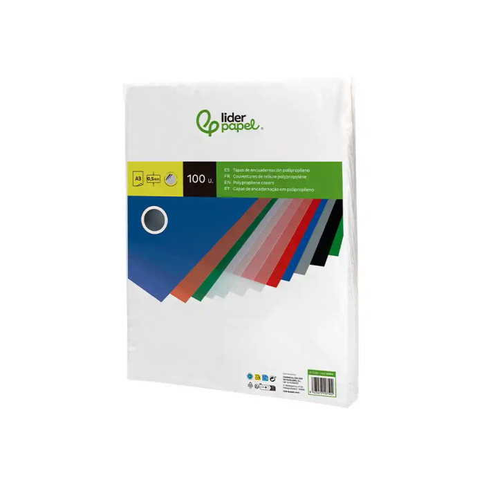 Liderpapel Tapas Polipropileno A3 0.5 mm Transparente Paquete 100 Unidades 3