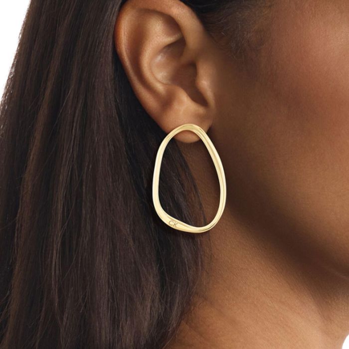 Pendientes Mujer Calvin Klein SCULPTURAL Acero Inoxidable Dorado 1 Pendientes Mujer Calvin Klein SCULPTURAL Acero Inoxidable Dorado 1