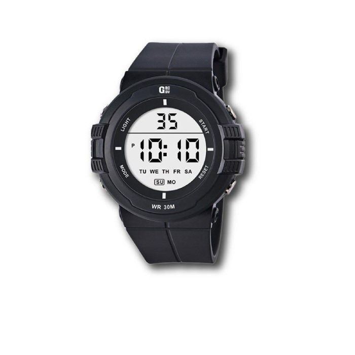 GBody Reloj Digital para Hombre LCD con Luz LED Blanca y Resistencia al Agua WR30, Incluye Estuche