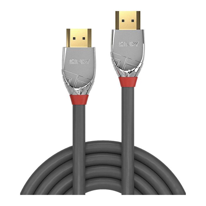 Lindy Cromo Line Cable HDMI High Speed 3m, Triple Blindaje, Chapado en Oro 24K, Soporte 4K@60Hz, 18Gbps
