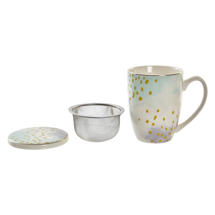 DKD Home Decor Mug para Infusiones Glam de Porcelana 380ml, Rosa y Verde Menta, Pack de 6 Unidades, Apto Microondas y Lavavajillas 2 DKD Home Decor Mug para Infusiones Glam de Porcelana 380ml, Rosa y Verde Menta, Pack de 6 Unidades, Apto Microondas y Lavavajillas 2